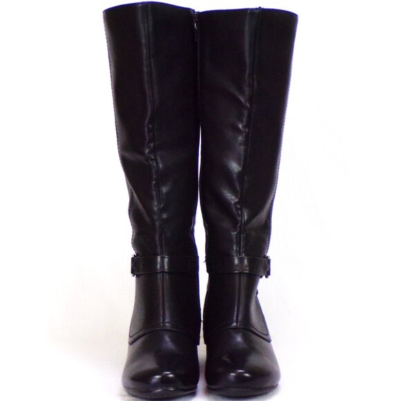 YÜÜ size 5.5M TASHA black flat-heel motorcycle boots leather look all synth. mat - Picture 6 of 13